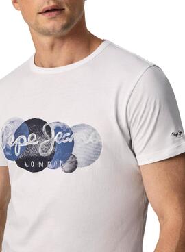 T-Shirt Pepe Jeans Sacha Weiss für Herren