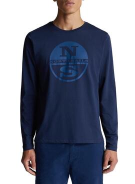 T-Shirt North Sails Basic Lang Marineblau für Herren
