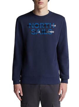 Sweatshirt North Sails Logo Blau für Herren