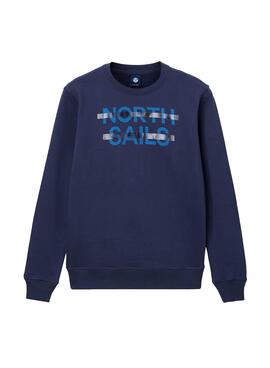 Sweatshirt North Sails Logo Blau für Herren