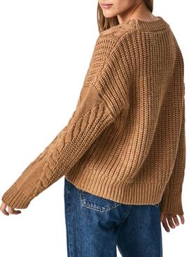 Pullover Pepe Jeans Rania Knitted Maron für Damen