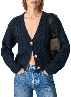 Strickjacke Pepe Jeans Rachel Knitted Marineblau für Damen