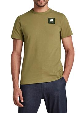 T-Shirt G-Star Basdge Logo Grün für Herren