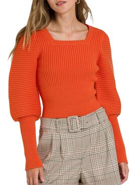 Pullover Naf Naf Orange Knitted für Damen