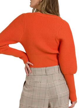 Pullover Naf Naf Orange Knitted für Damen
