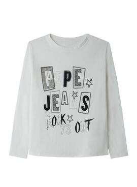 T-Shirt Pepe Jeans Tricia Weiss für Mädchen