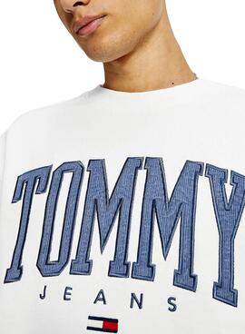 Sweatshirt Tommy Jeans Collegiate Weiss Herren