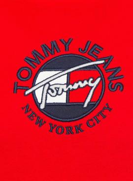 Sweatshirt Tommy Jeans Timeless Rot für Herren