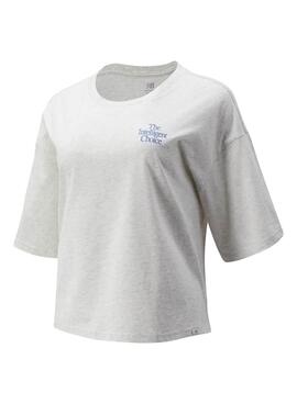 T-Shirt New Balance Athletics Grau für Damen