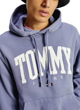 Sweatshirt Tommy Jeans Collegiate Blau Kapuze