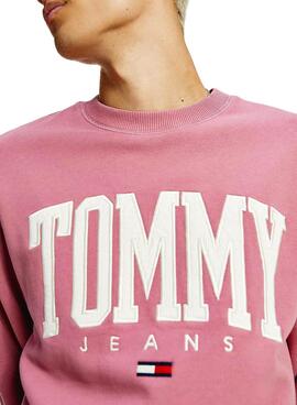 Sweatshirt Tommy Jeans Collegiate Pinke für Herren