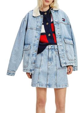 Jacke Denim Tommy Jeans Worker Sherpa Damen
