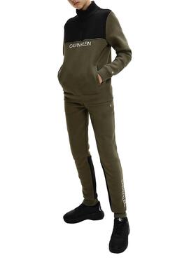 Trainingsanzug Calvin Klein CLR Block Zip Grün für Junge