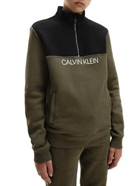 Trainingsanzug Calvin Klein CLR Block Zip Grün für Junge