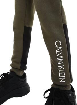 Trainingsanzug Calvin Klein CLR Block Zip Grün für Junge