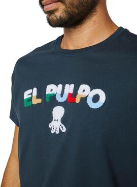 T-Shirt El Pulpo Letras Towel Fifty Marineblau Herren