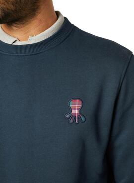 Sweatshirt El Pulpo Logo Shirting Tartan Marineblau Herren