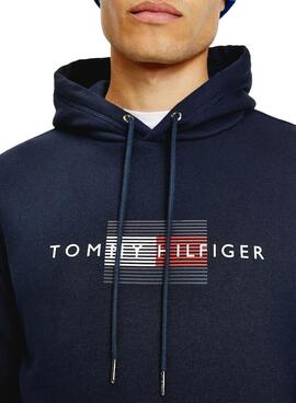 Sweatshirt Tommy Hilfiger Lines Marineblau für Herren