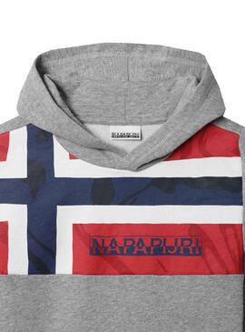 Sweatshirt Napapijri Beri Grau Flagge für Junge