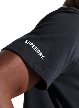T-Shirt Superdry Code Logo Marineblau für Herren