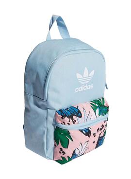 Rucksack Adidas Blau Blumenmuster für Kinder