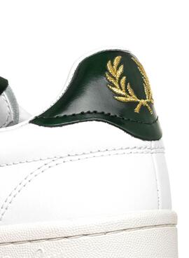 Sneakers Fred Perry Leder B721 Weiss und Grün