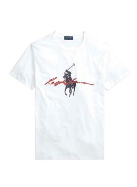 T-Shirt Polo Ralph Lauren Big Pony Weiss Herren