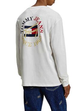 T-Shirt Tommy Jeans Vintage Rundschreiben Weiss Für Herren