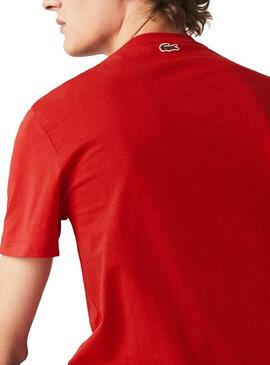 T-Shirt Lacoste Sport Logo Rot für Herren