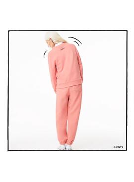 Sweatshirt Lacoste Elfe Peanuts Rosa Snoopy Damen