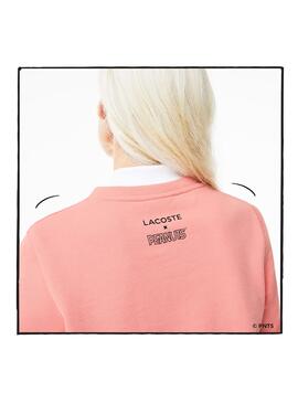 Sweatshirt Lacoste Elfe Peanuts Rosa Snoopy Damen