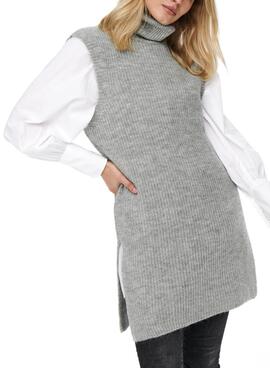 Kleid Only Cora Rollkragen Grau für Damen
