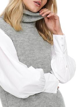 Kleid Only Cora Rollkragen Grau für Damen