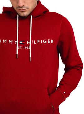 Sweatshirt Tommy Hilfiger Logo Hoody Rot Herren
