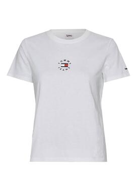 T-Shirt Tommy Jeans Slim Winzig Weiss für Damen