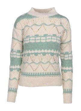 Pullover Naf Naf Knitted Calado Bicolor für Damen