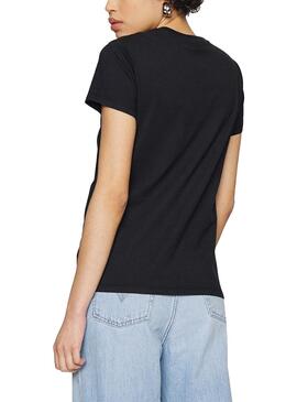 T-Shirt Levis The Perfect Reflective  Schwarz Damen
