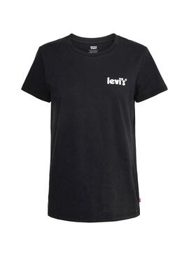 T-Shirt Levis The Perfect Reflective  Schwarz Damen