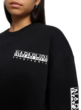 Sweatshirt Napapijri Roen Cropped Schwarz für Damen