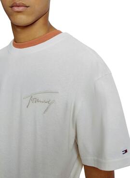 T-Shirt Tommy Jeans Logo Weiss für Herren