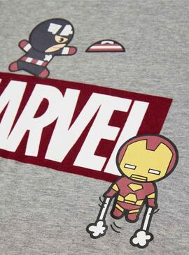 T-Shirt Name It Marvel Grau für Junge