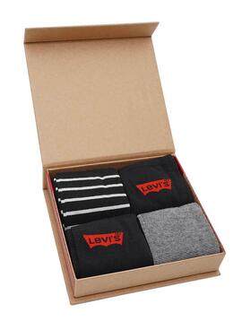 Pack Geschenk 4 Socken Levis Schwarz für Herren