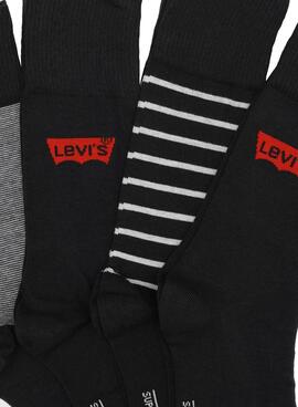 Pack Geschenk 4 Socken Levis Schwarz für Herren