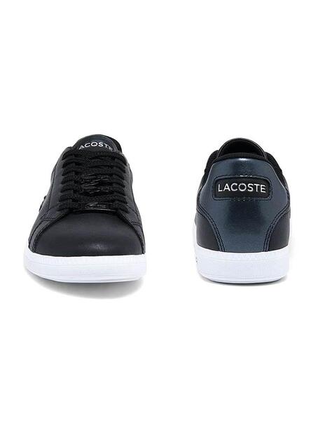 Lacoste black leather on sale sneakers