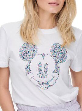 T-Shirt Only Disney Flores Mickey Weiss Damen
