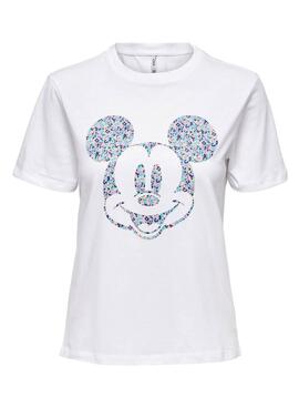 T-Shirt Only Disney Flores Mickey Weiss Damen