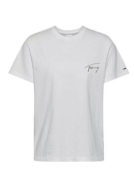 T-Shirt Tommy Jeans Signature Tommy Weiss Damen