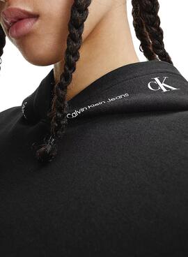 Sweatshirt Calvin Klein Logo in Übergröße Schwarz Damen