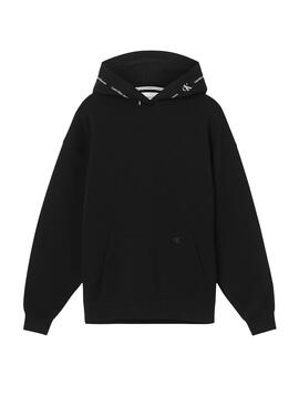 Sweatshirt Calvin Klein Logo in Übergröße Schwarz Damen