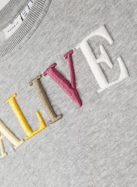 Sweatshirt Name It Tolle Positive Grau für Mädchen